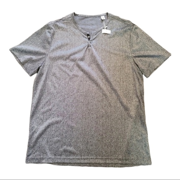 CON.STRUCT Denim Texture Performance Stretch Short Sleeve Henley Size M - Picture 4 of 6